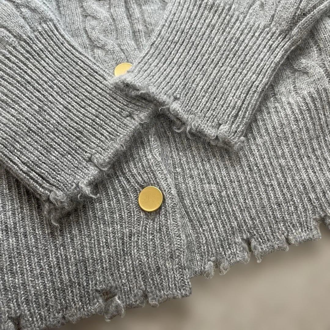 【新品】ADAWAS カシミヤケーブルニット カーディガン