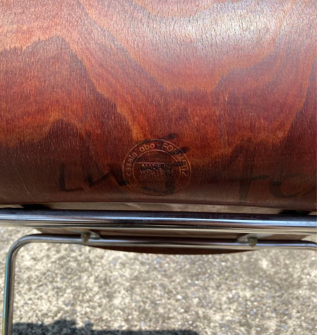 西ドイツ KOKUYO 木製 スタッキング チェア 2脚セット ①