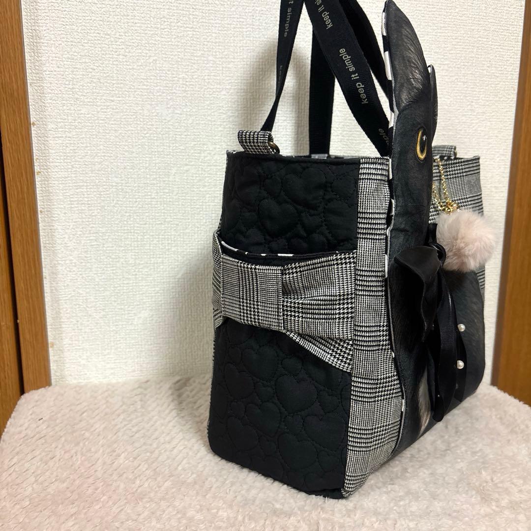 ゆ*ら様 コヤンイサムチョン　超Big黒猫ちゃんサイドポケットトート