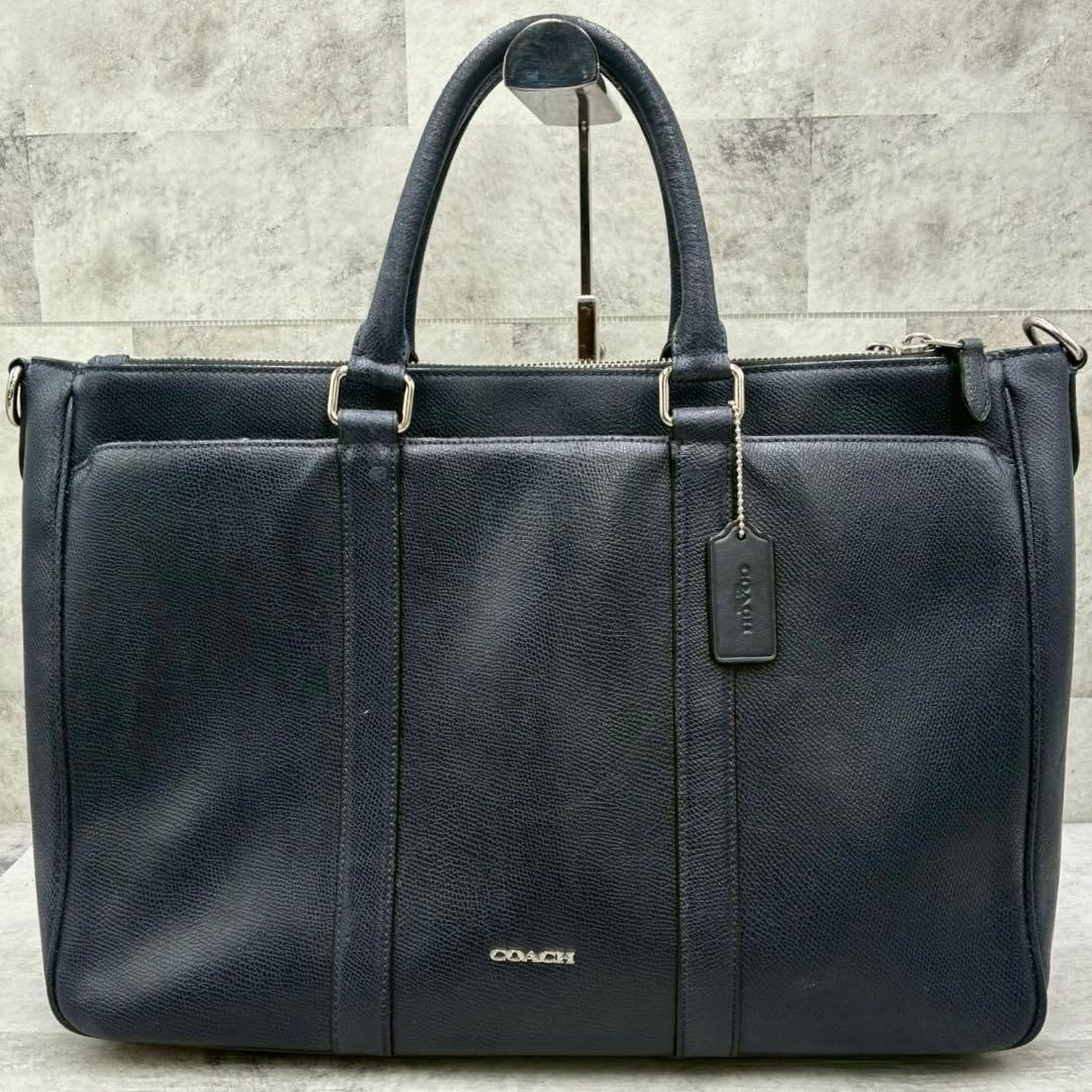 良品 コーチ 2way メトロポリタン ビジネスバッグ ブリーフケース A4 紺
