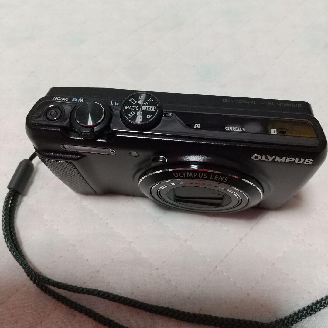 OLYMPUS デジタルカメラSH-21 ブラック 付属品、元箱あり 中古品