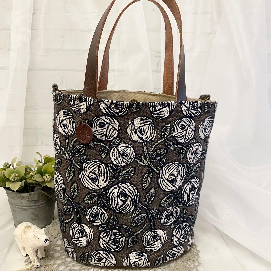 ハンドメイド　バケツトートバッグ　ミナペルホネン rosy 448