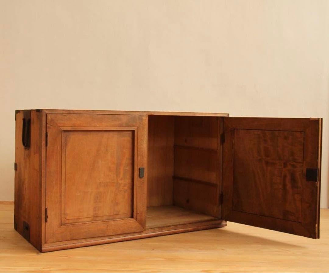 棚　引き戸　木製　収納棚　高さ54㎝　アンティーク　レトロ　古家具