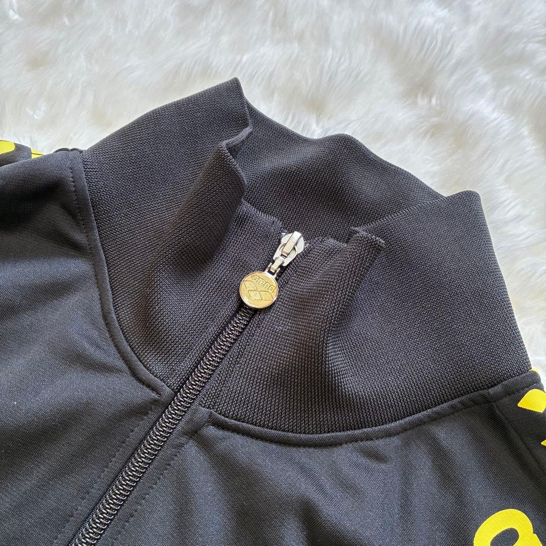 希少XL・美品✨arena ジャージ 上下セット　Oサイズ　ロゴライン　黒