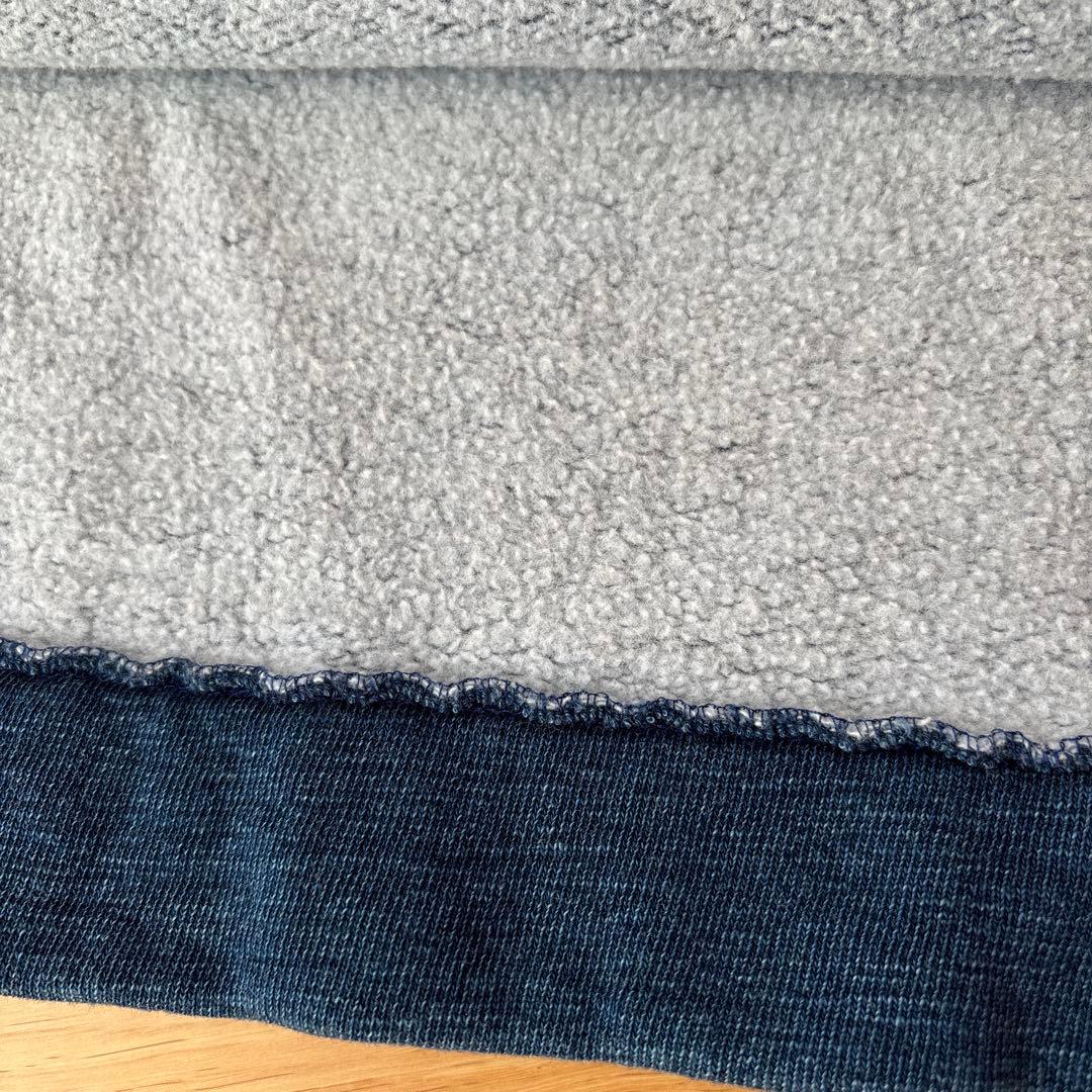 ダークブルー 長袖ワンピース レース襟付き