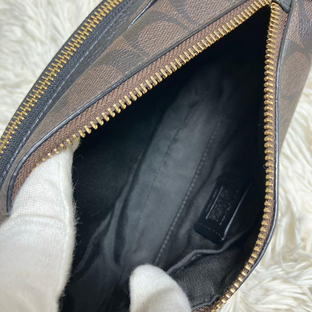 COACH＊ ウエストバッグ レザー シグネチャーブラウン