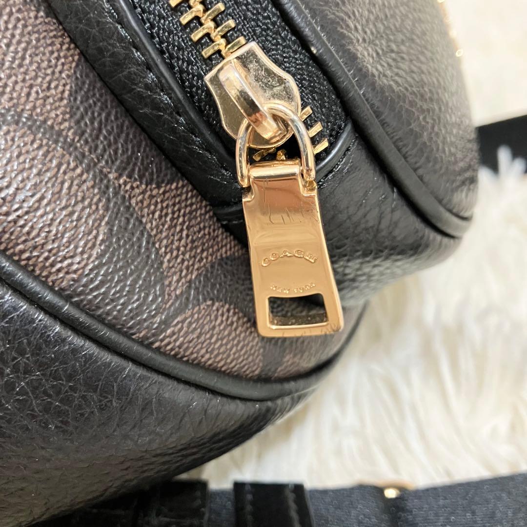 COACH＊ ウエストバッグ レザー シグネチャーブラウン