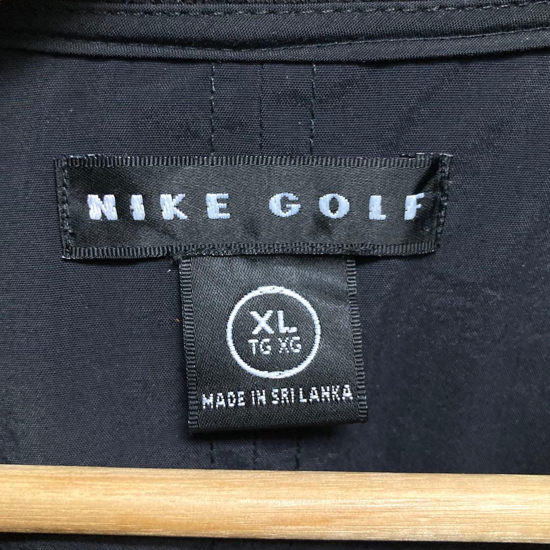 NIKE 刺繍ソロスウッシュロゴ ヘンリーネック ナイロンジャケット 黒 XL