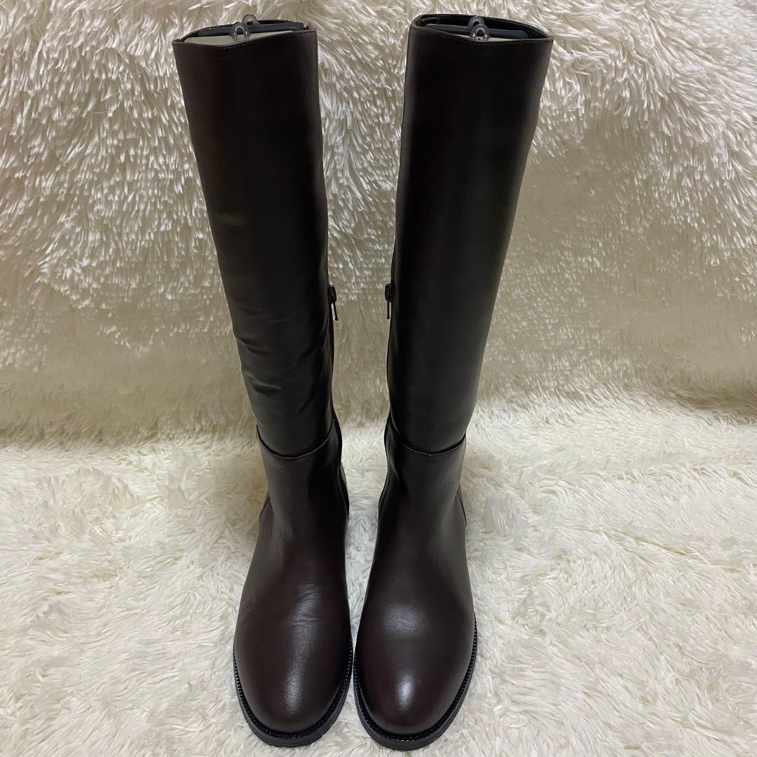 ✨REMME✨本革牛革サイドジップ レメ ブーツSLOBE IENA こげ茶箱付