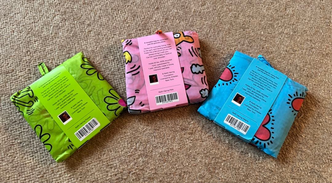 新品未使用BAGGUエコバッグ:キースヘリングKeith Haring