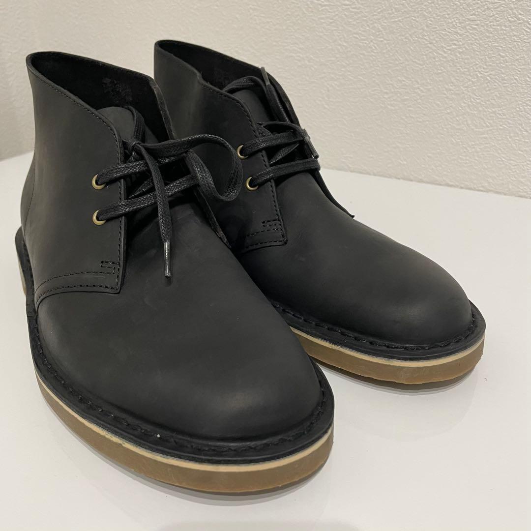 [クラークス] チャッカブーツ シェプトン ブラック レザー 24.5cm