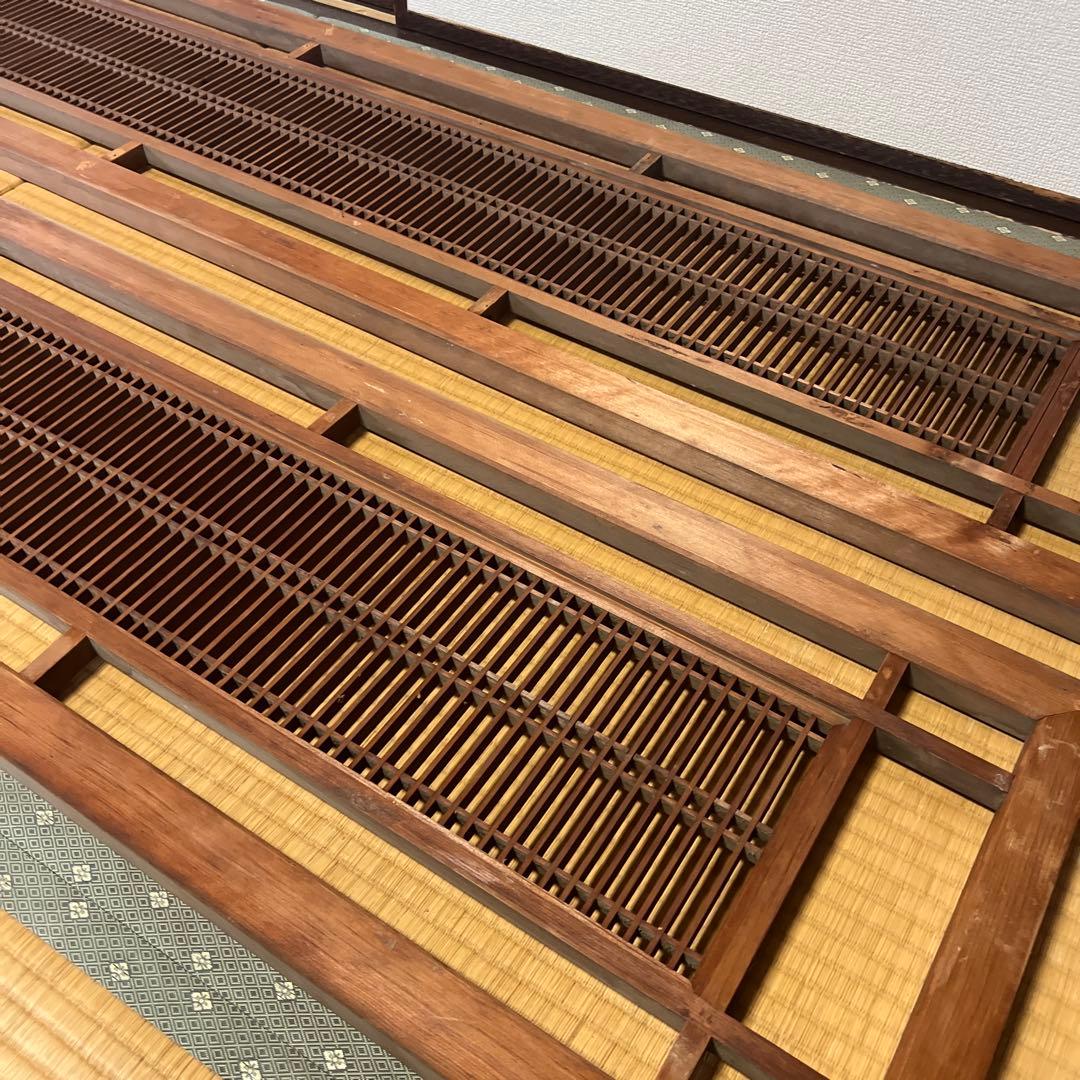 組子細工　木製欄間　建具 らんま 明り取り古民家 オブジェ レトロ　2枚　⑤