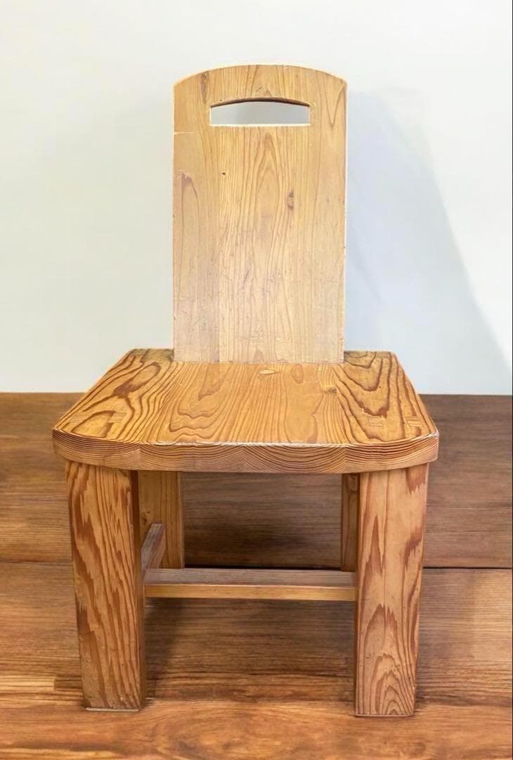 一生もの★重厚なウッドチェア②（1脚）　すべて木製　カントリー風のお店やお部屋に