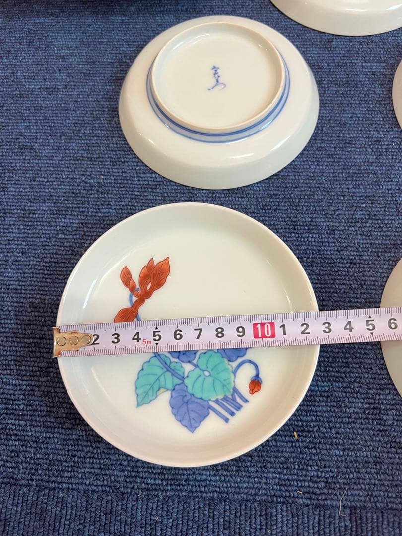 1447 今右衞門　錦花絵　中皿　5客　未使用