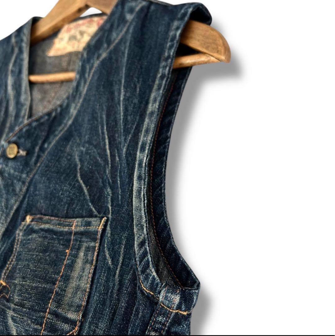 シュガーケーン　デニム　ベスト　ジレ　レイルウェイズ　40