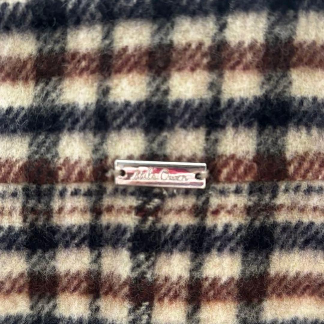 Mila Owen フラップポケットハーフ丈コクーン接結コート チェック柄