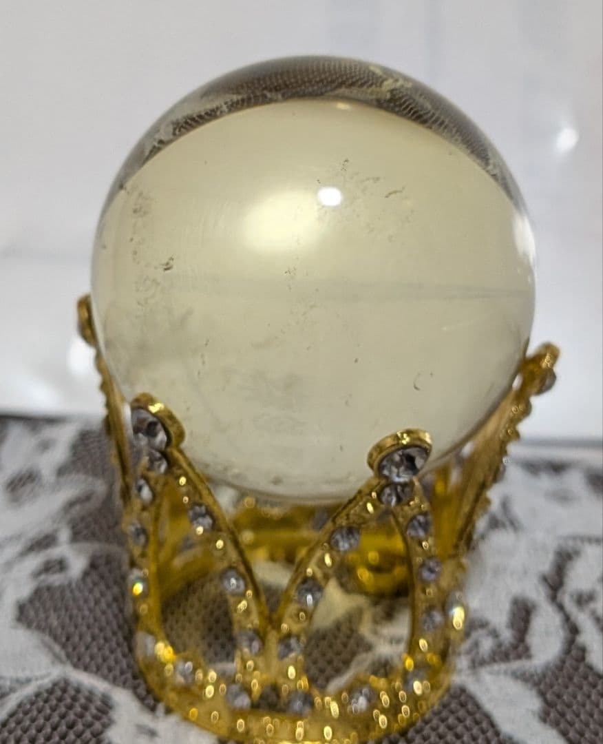 シトリンクォーツ☆爆ファントム☆ラダー☆虹☆スフィア☆超高品質☆台座付き☆