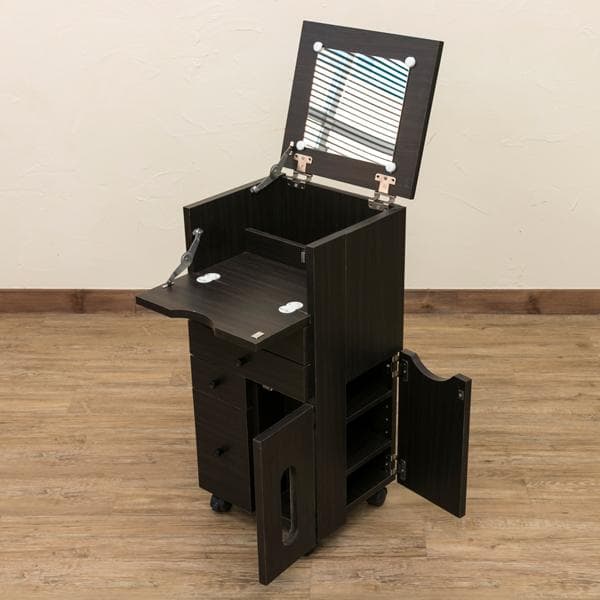 【新品・送料無料】コスメワゴン　縦型　DBR/WH