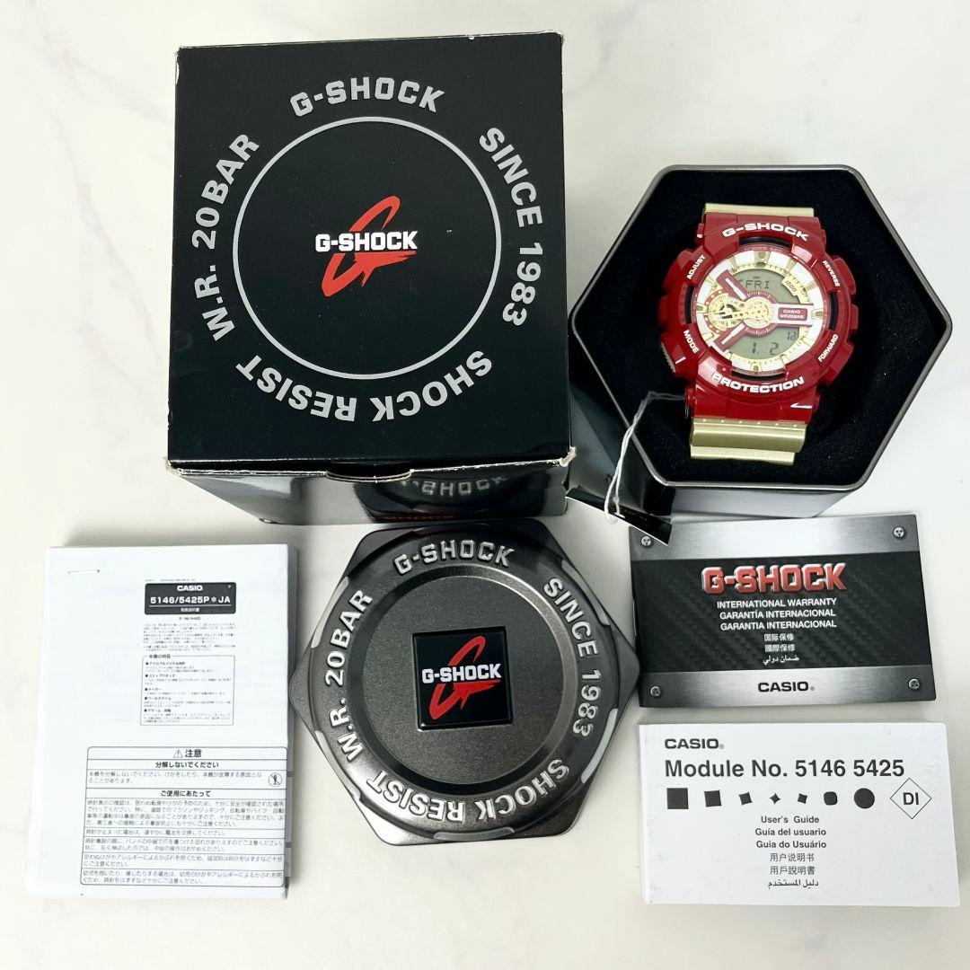 【稼働】CASIO G-SHOCK GA-110CS 腕時計 レッド ゴールド