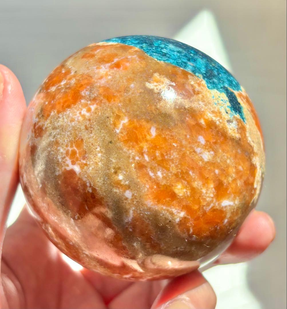 アパタイト　サンストーン　共生　スフィア　丸玉　天然石