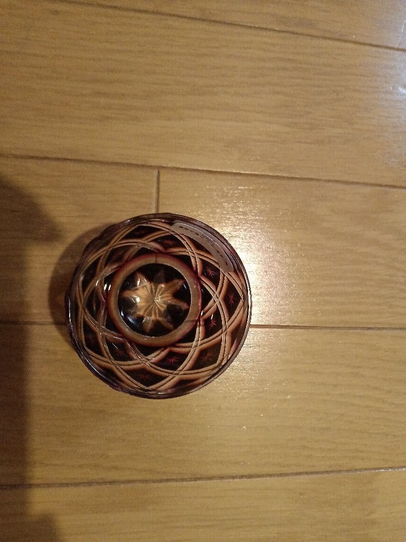 定価44000円鹿児島県薩摩切子二重被せぐい呑猪口一心（黒/金赤）