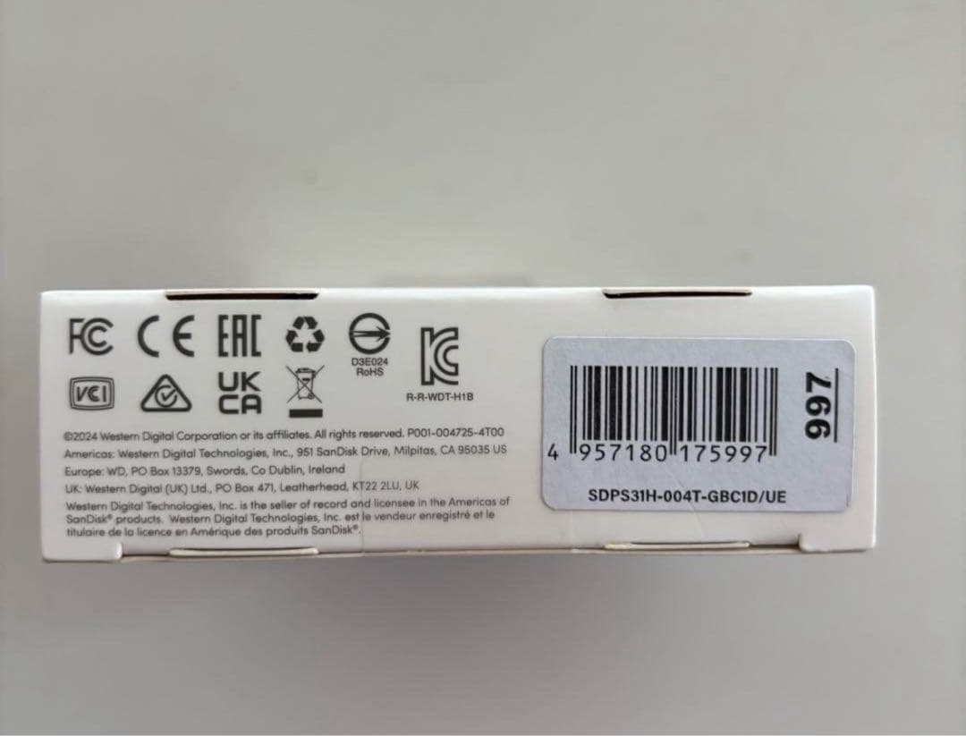 サンディスクプロフェッショナルポータブルSSD 4TB PRO-G40 SSD