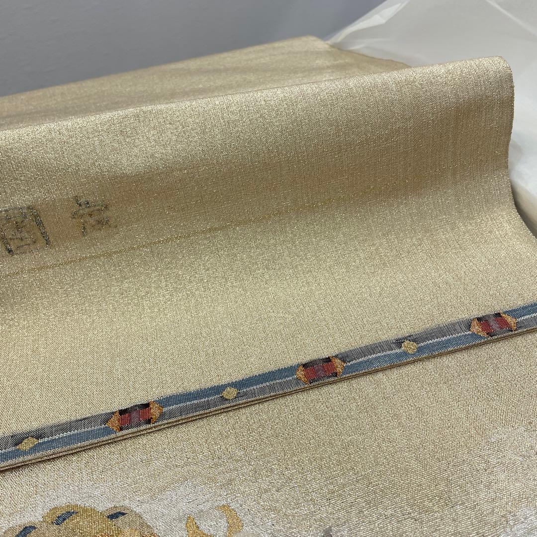 【M10】大幅値下げ‼︎ 極上品　太鼓柄袋帯 孔雀 正絹✨未使用品