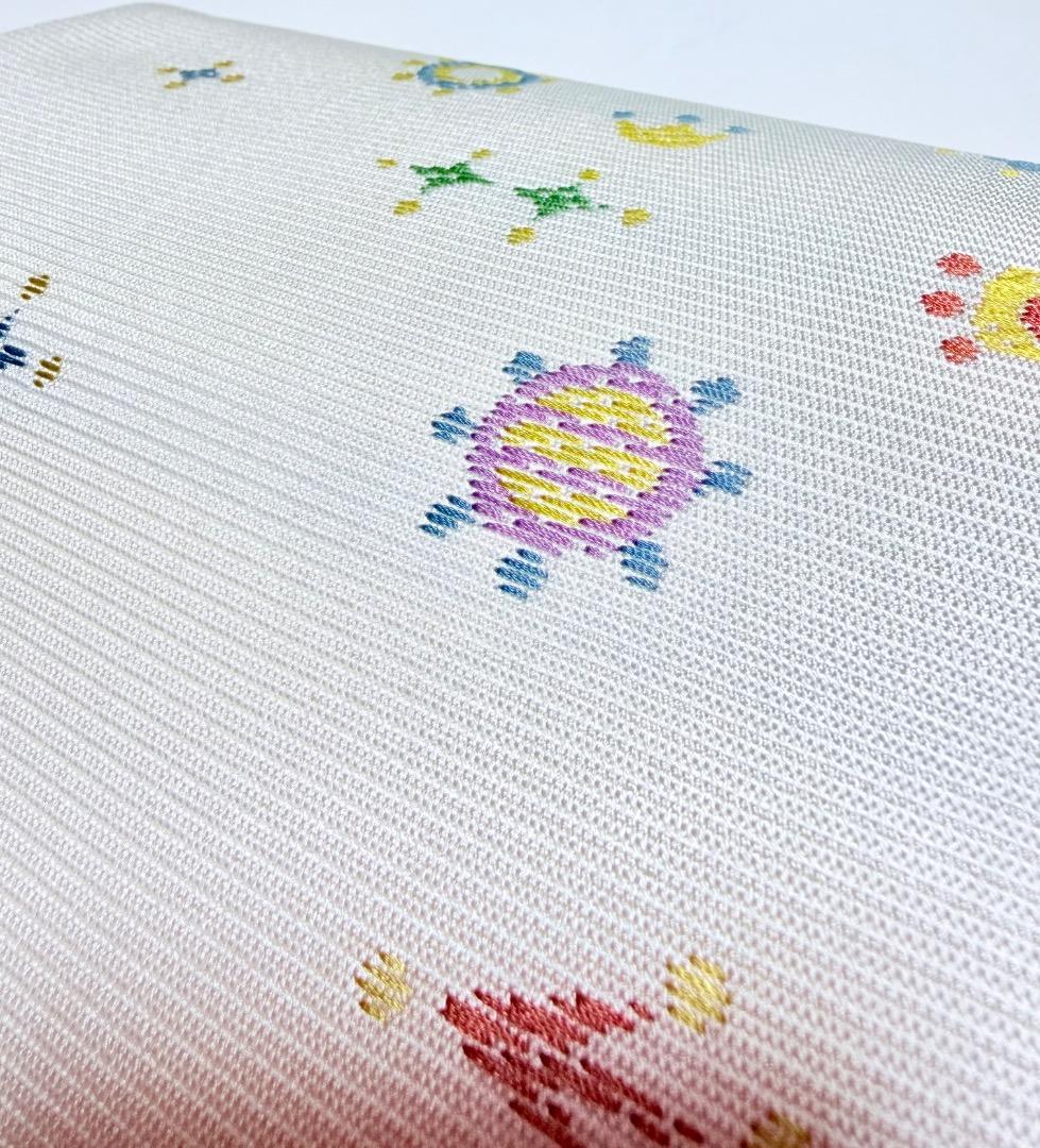 高級 名古屋帯 正絹 六通柄 服部織物 ホワイト 小紋 色無地 約40万円