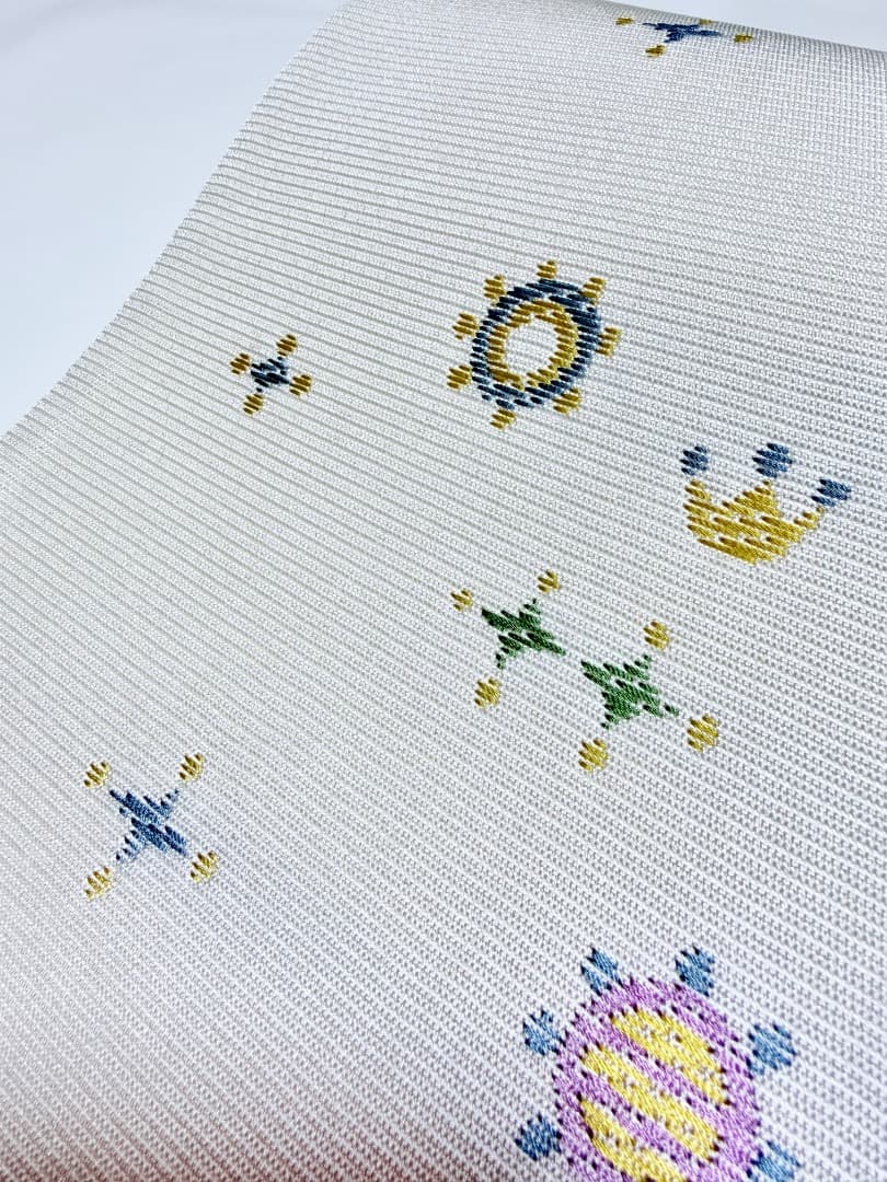 高級 名古屋帯 正絹 六通柄 服部織物 ホワイト 小紋 色無地 約40万円