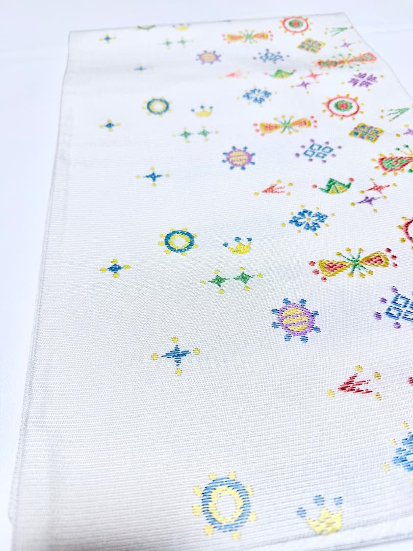 高級 名古屋帯 正絹 六通柄 服部織物 ホワイト 小紋 色無地 約40万円