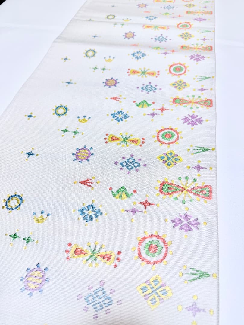 高級 名古屋帯 正絹 六通柄 服部織物 ホワイト 小紋 色無地 約40万円