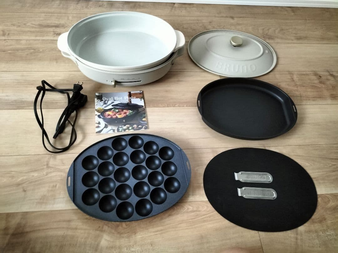 BRUNO　オーバル ホットプレート たこ焼きプレート　深鍋　付き