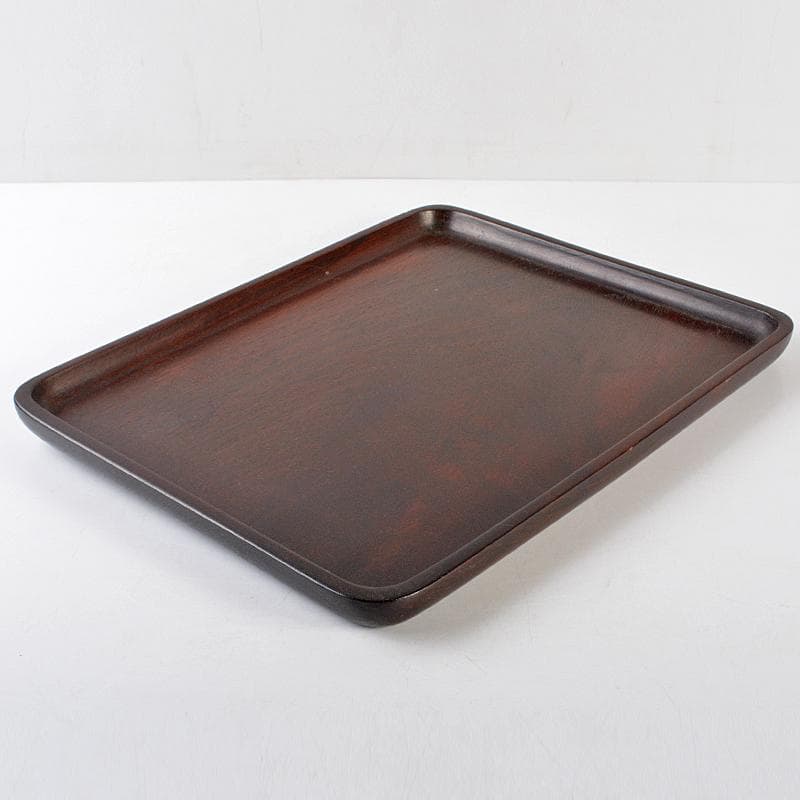 中国　唐木紫檀製　無垢刳り貫き　煎茶盆　香盆　V　R5875