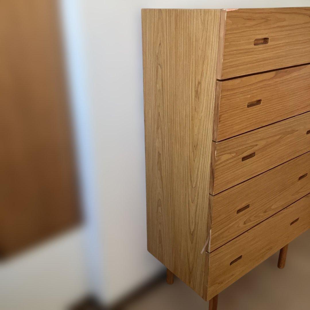 北欧スタイル　5段 チェスト タンス