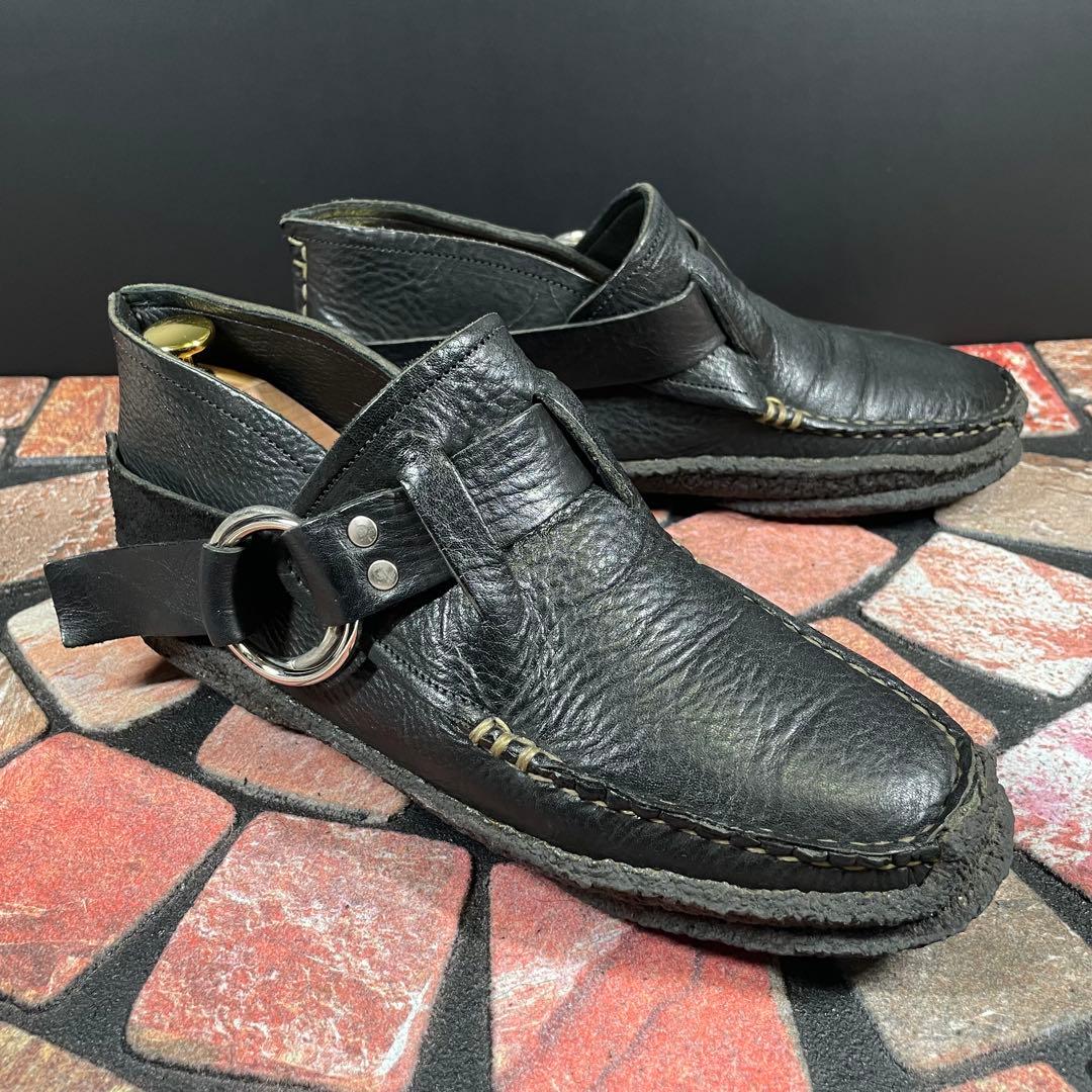 ユケテン　本革　デッキシューズ　ローファー　スリッポン　クレープソール　黒　26