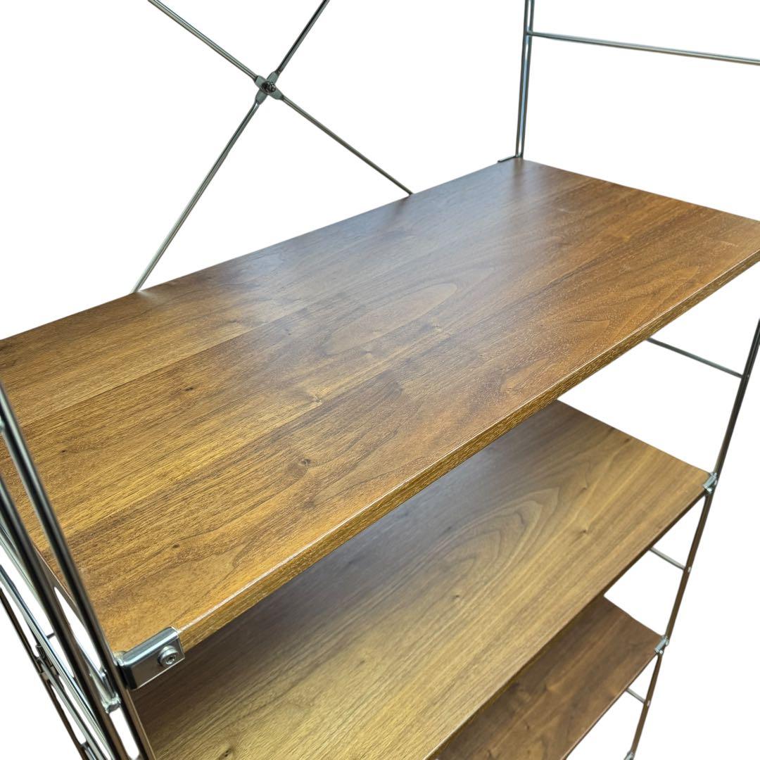 【極美品】無印良品 ステンレスユニットシェルフ ワイド大・ウォールナット材棚5段