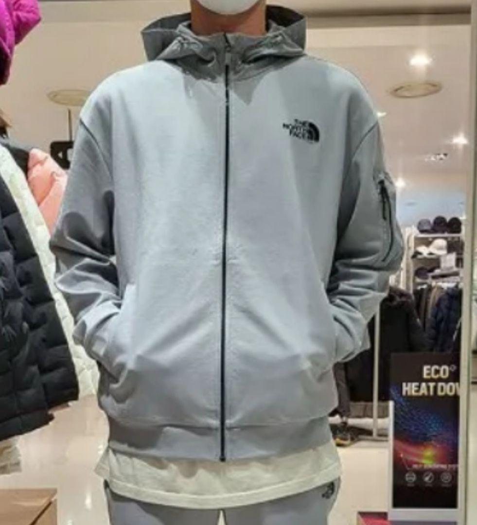 韓国限定 日本未発売 ノースフェイス M 薄手 さらてろ グレー パーカー 春