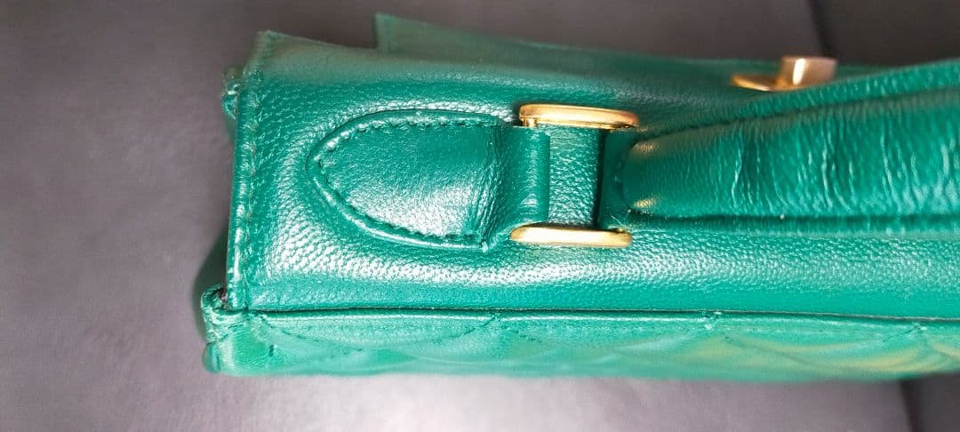 最終値下 GIVENCHY ジバンシー ラムレザー ハンドバッグ 緑 マトラッセ