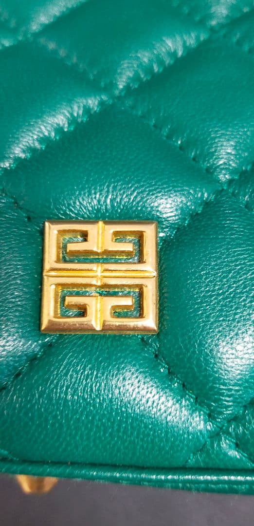 最終値下 GIVENCHY ジバンシー ラムレザー ハンドバッグ 緑 マトラッセ