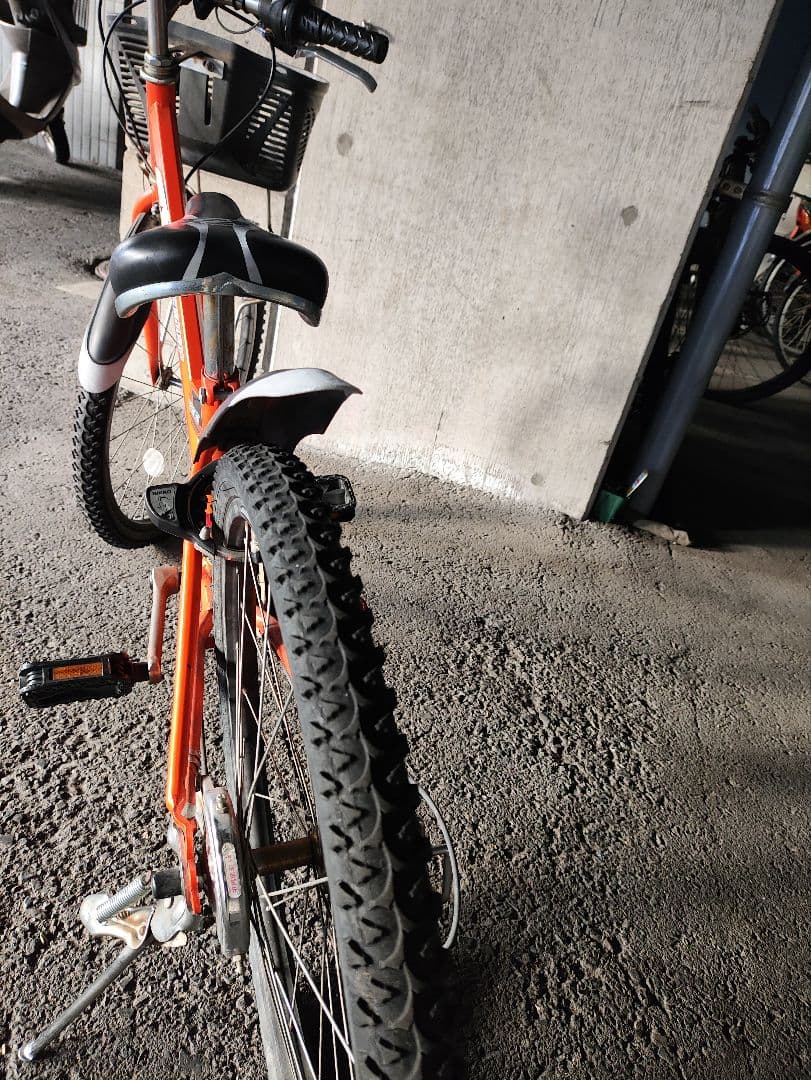 子供用自転車オレンジ キッズバイク 前カゴ付き