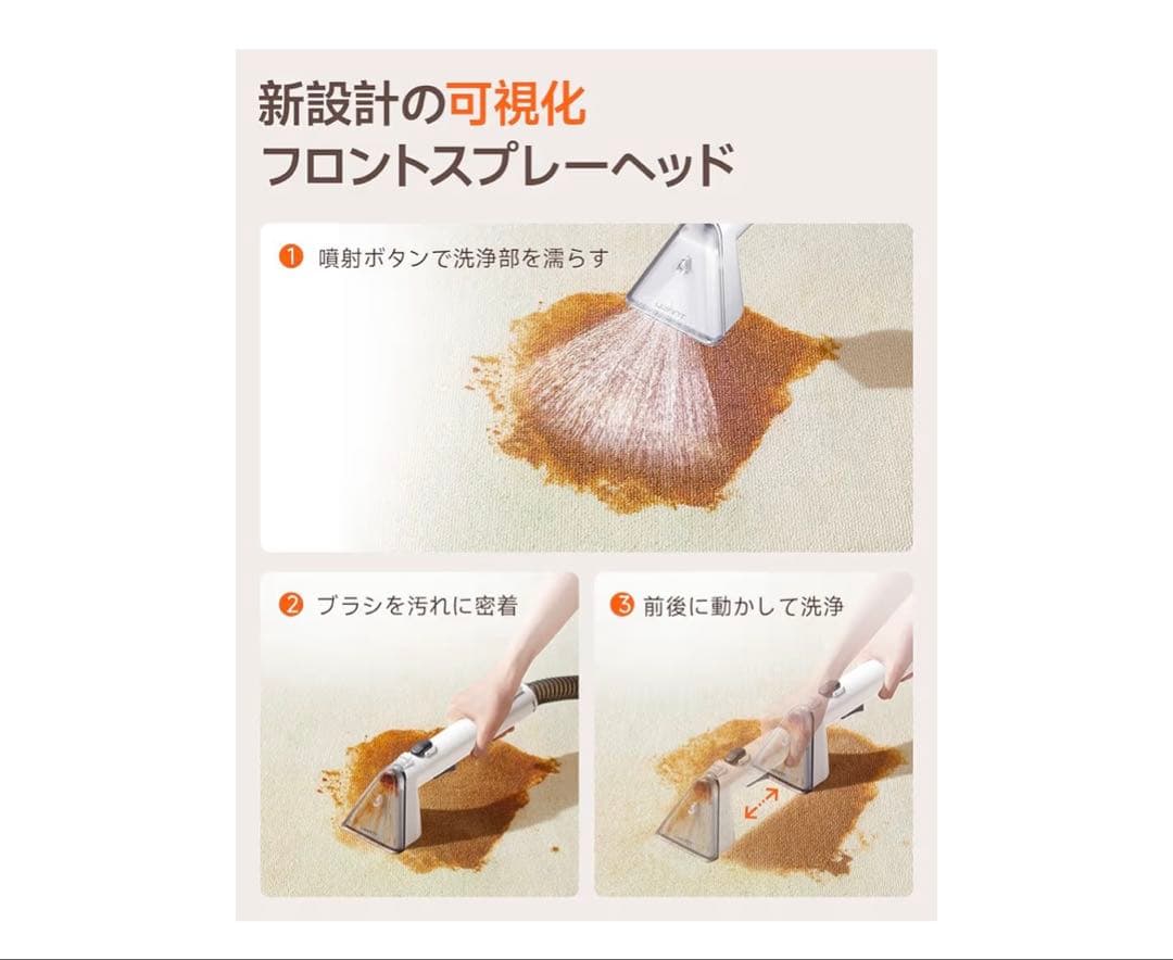 【大特価】業務用レベルの洗浄力uwant リンサークリーナー 16000Pa超