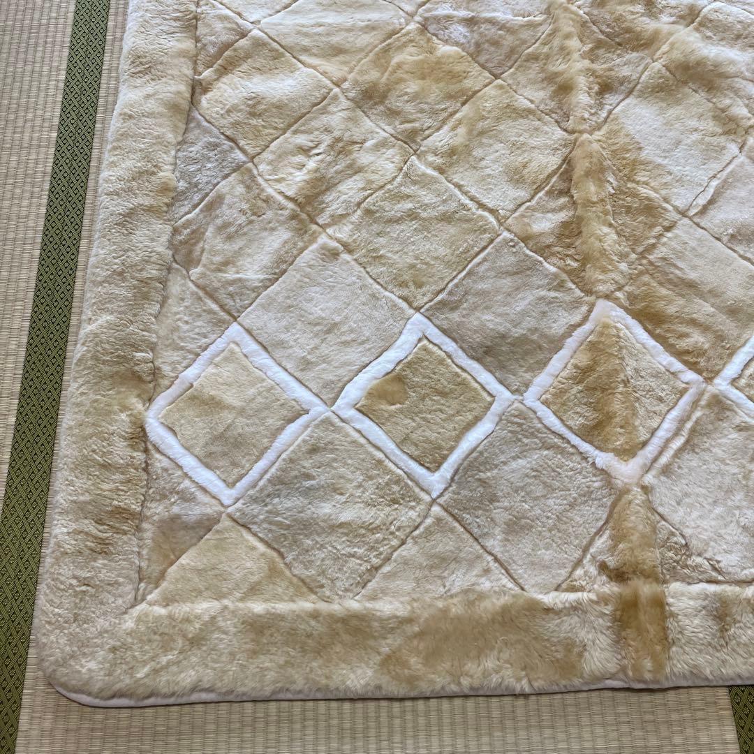 ムートンシーツ（ダブル）京都西川ミンクーファールノン　羊毛皮　ムートン布団・敷物