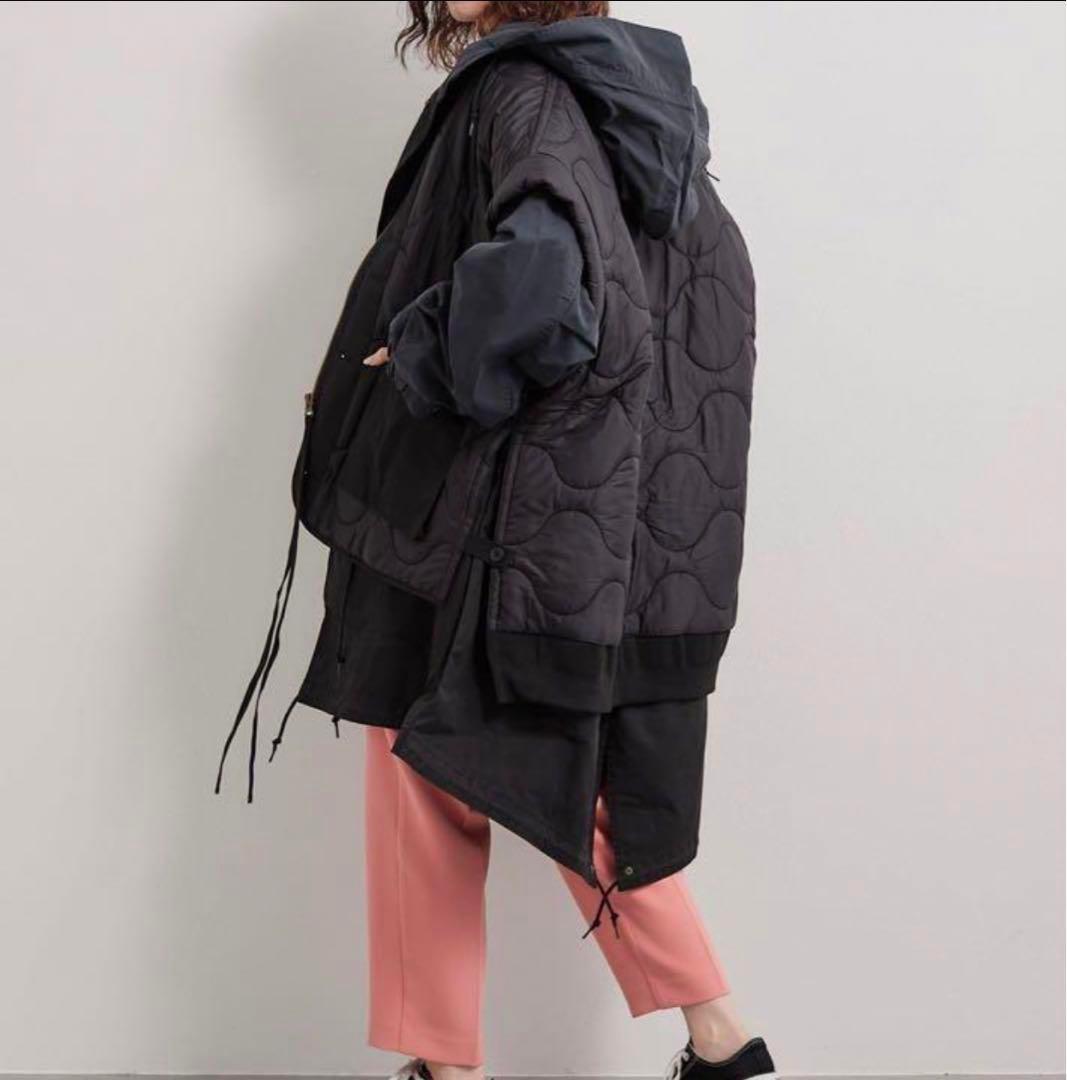 etsinta エシンタ マルチウェイモッズコート ベスト付き ブラック