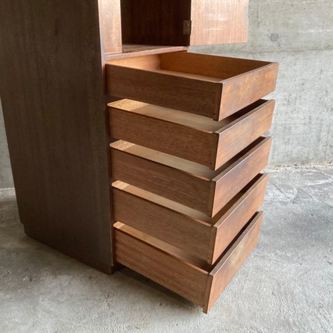 古いキャビネット チェスト ラック 箪笥 電話台 棚 木製 当時物 昭和 レトロ