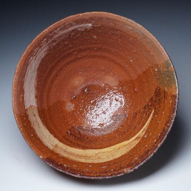 那波鳳翔　伊羅保茶碗　共箱　茶道具　播州相生焼　兵庫県 片身替