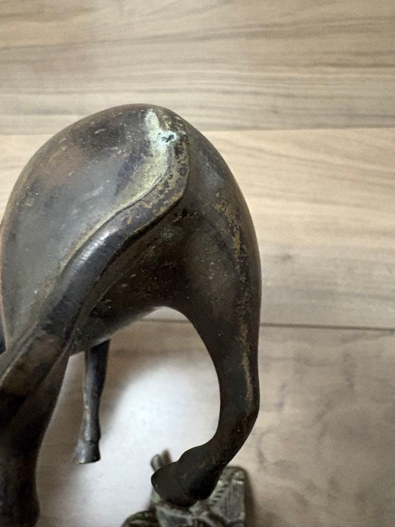 牛 翁 置物 香炉 牛に乗った翁 金属工芸 飾り 置物 骨董 古銅製