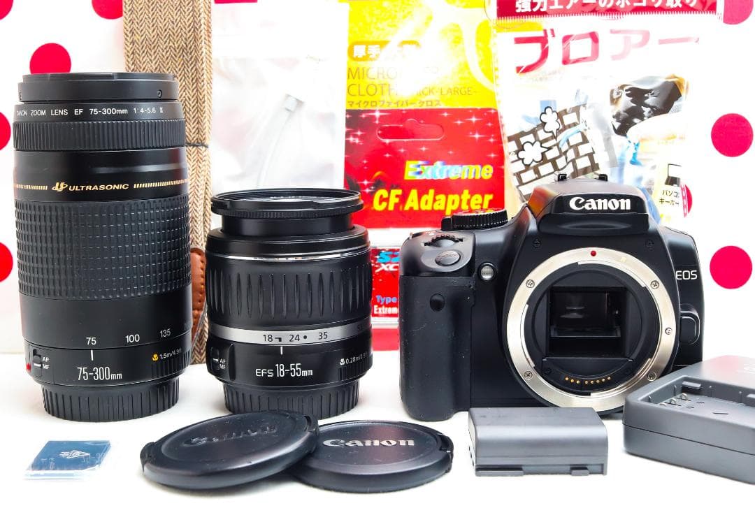 Canon kiss x❤スマホ転送❤ダブルレンズ❤カメラバッグ付❤一眼レフ