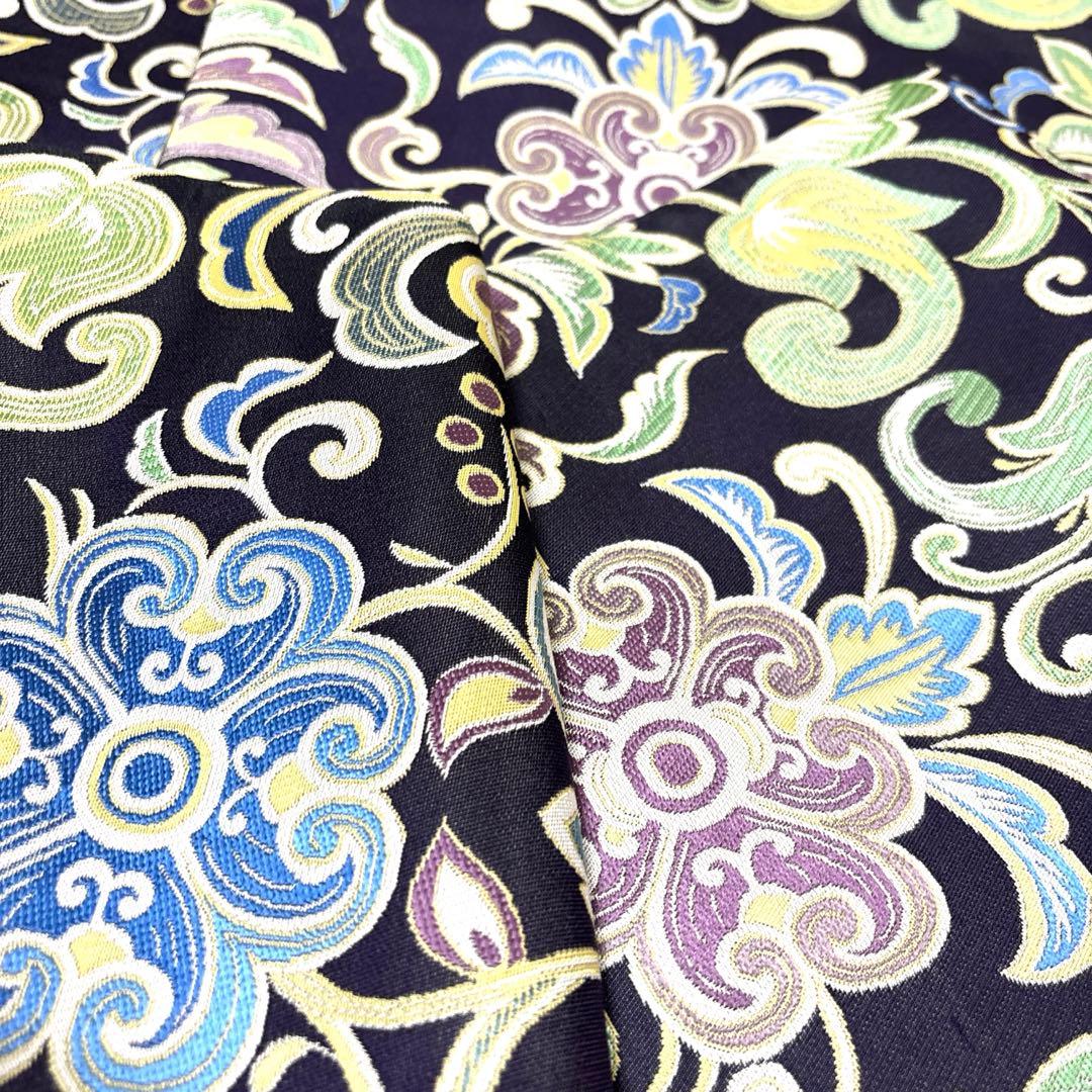 新品未使用品 正絹 六通袋帯 西陣織 【花唐草 紫】