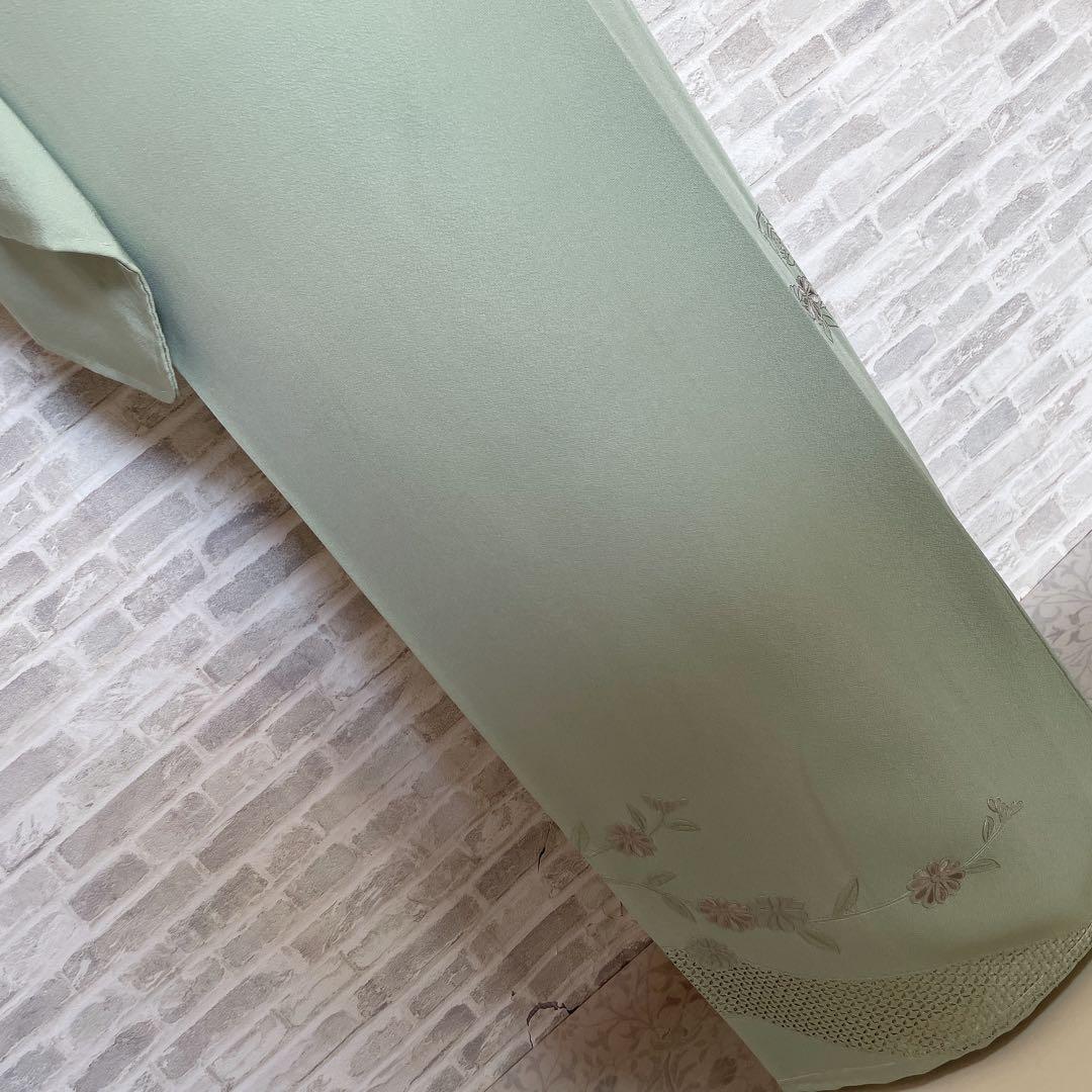 訪問着+長襦袢　フルセット　汕頭刺繍　花々　入学式　卒業式　着物　I10