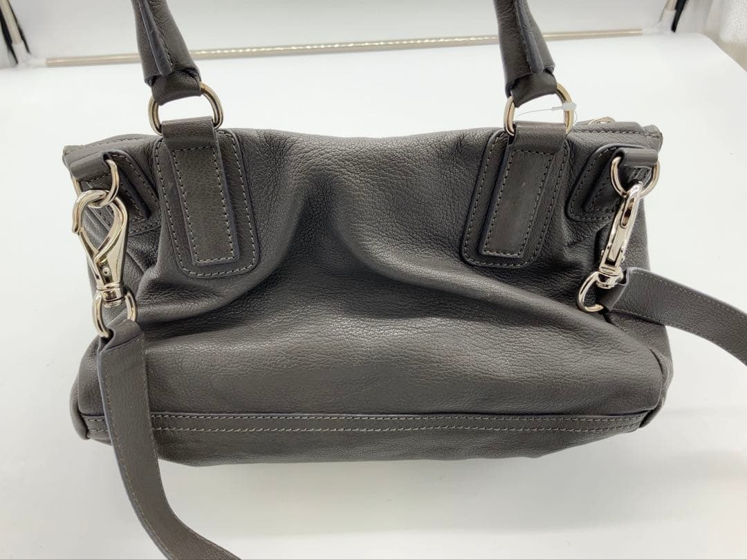 GIVENCHY パンドラ 2way レザー ハンドバッグ グレー